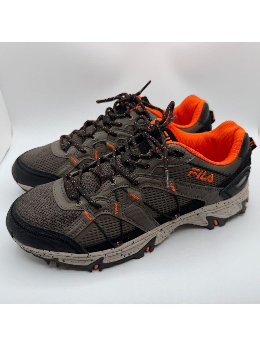 FILA Grand Tier Trail Running Sneakers Men's Size 11 Grey/Black/Orange